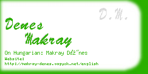 denes makray business card